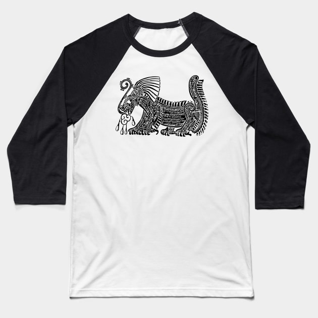 Teotihuacan Jaguar T-Shirt Baseball T-Shirt by chimalliclothingco